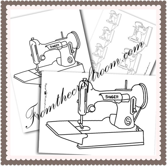 Singer featherweight Digital stamp Pattern for by fromthecraftroom