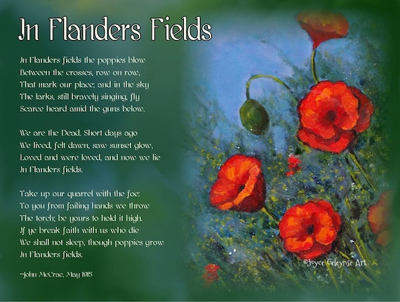 Printable Flanders Fields Poem By John By FreshAirPrintables