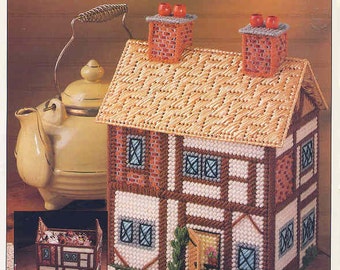 Cottage Keeper ~ plastic canvas pattern ~ Annie's ~ Storage Keeper ~ Removable Top