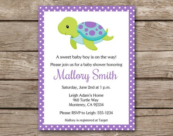 The Pink Sea Turtle Invitations 8