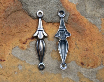 4 Trintiy Brass Antique Silver Fleur Connectors - Chandeliers - LOW SHIPPING