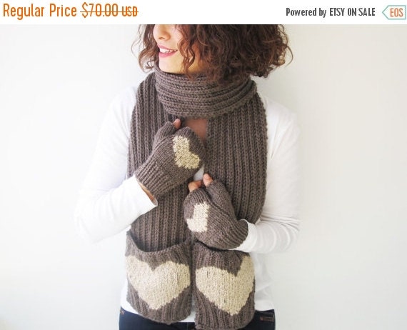 scarf and fingerless glove sets