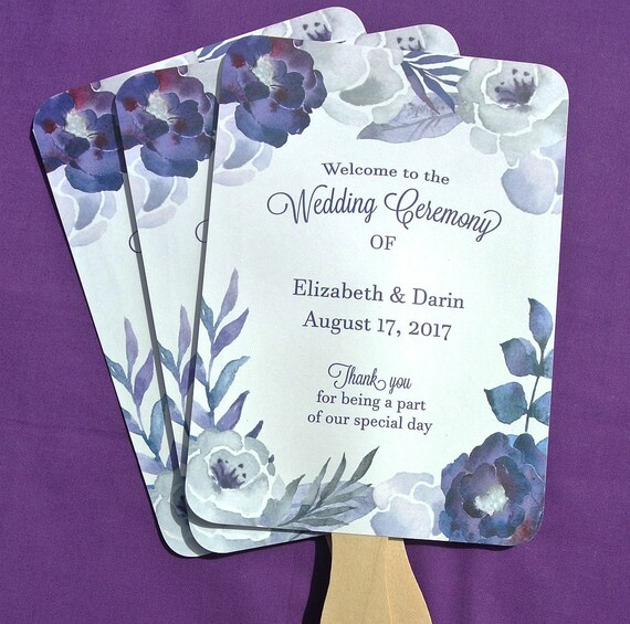 Wedding Hand Fans - Wedding Fans - Personalized Hand Fans - Purple Wedding Fans Il_570xn