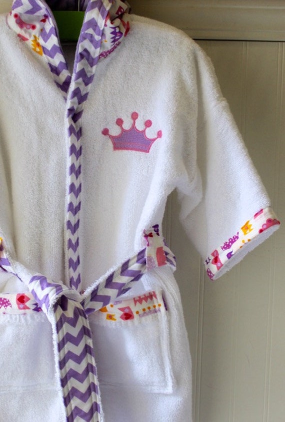 GirlsBathRobesGirlRobeBathrobesPrincessCrownsPinkChildren
