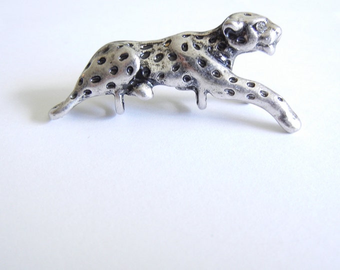 Silver-tone Jaguar Tube Charm