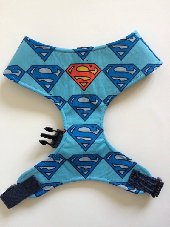 Pug Dog harness Superman Custom Made Soft Dog Harness