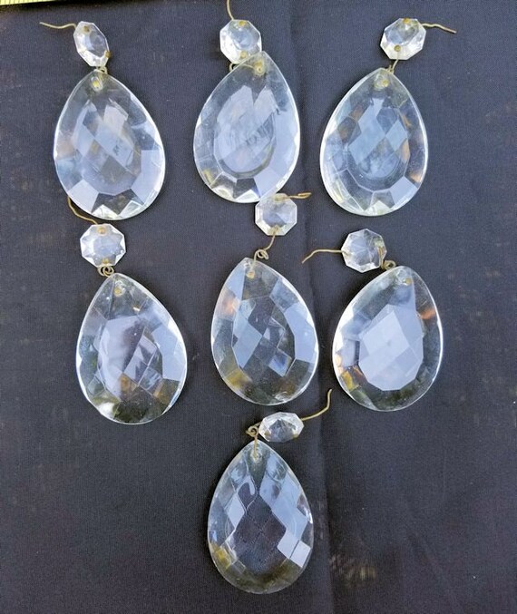 Vintage Antique Crystal Prisms Large Crystal Prisms Vintage