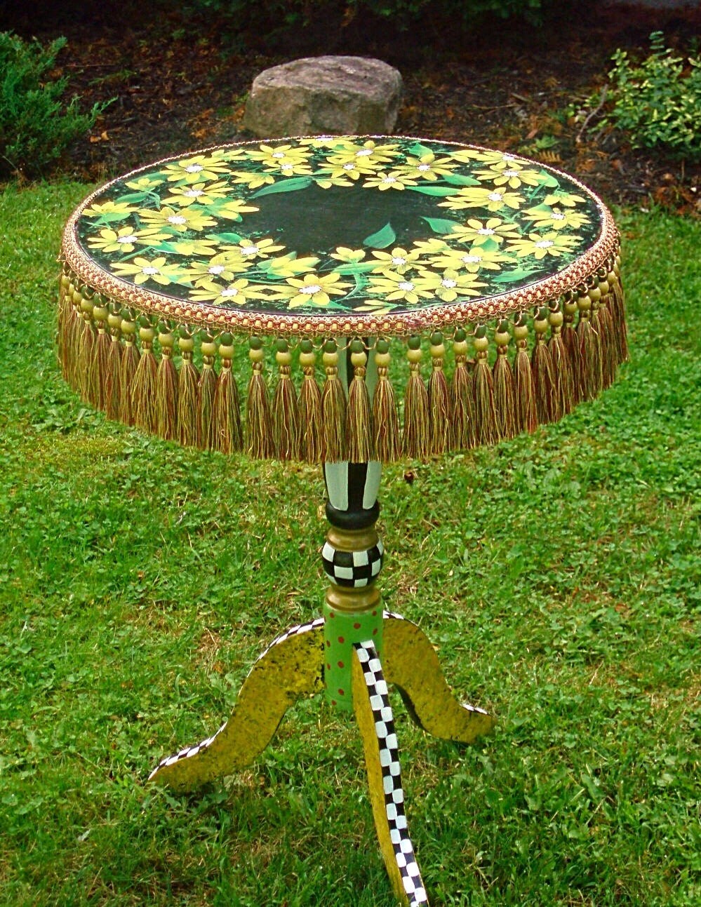 Whimsical Painted Table // Painted Pedestal Table Whimsical