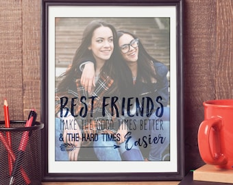 Friend Gifts, Best Friend Quotes, Photo Gifts, Friend Birthday Gift, Friend Quotes // ArtPaper Print or Canvas Print // H-Q67-1PS ZZ1 03P