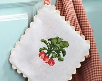 Cross stitch pattern VEGETABLES cross stitch,needlepoint,embroidery,handmade,diy,kitchen,garden,scandinavian,radish,green,anette eriksson