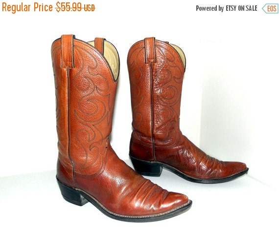 SALE Vintage Wrangler brand brown western Cowboy boots size 9 d or ...