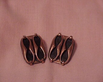 Vintage--RENOIR--Copper--Clip Style--Earrings--Mid Century--Modernist--Signed