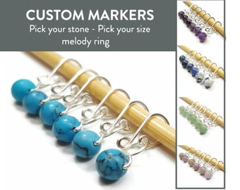 Removable Stitch Markers - Custom Melody - Stitch Markers - Stone Beads