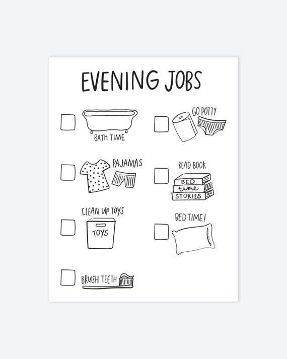 Kids Chore Chart Coloring Page AZ105