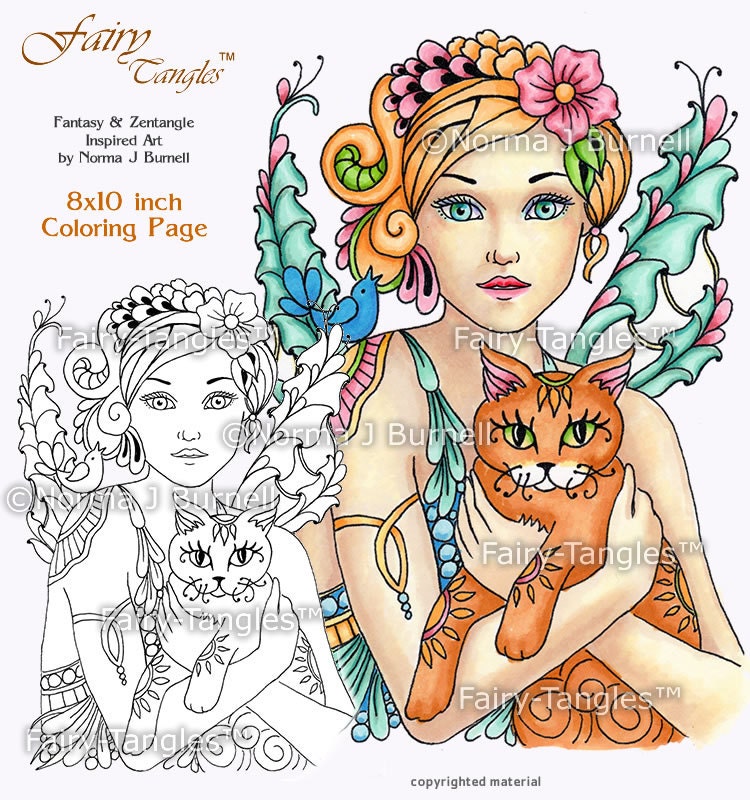 Ginger & Alec Fairy Tangles Printable Coloring Sheets and
