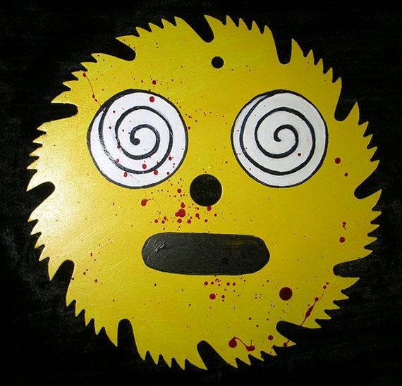 Whoa hypno emoji emoticon blood splattered saw blade original