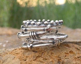 Stackable Rings. Stack Rings in Silver. Stacking Ring. Design your own silver stackable ring set.