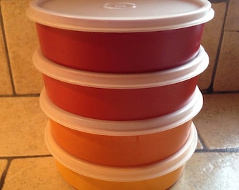 4 Stacking Cereal Bowls with Seals by Tupperware