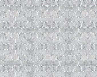 Printable PDF modern dollhouse wallpaper Hexagon marble