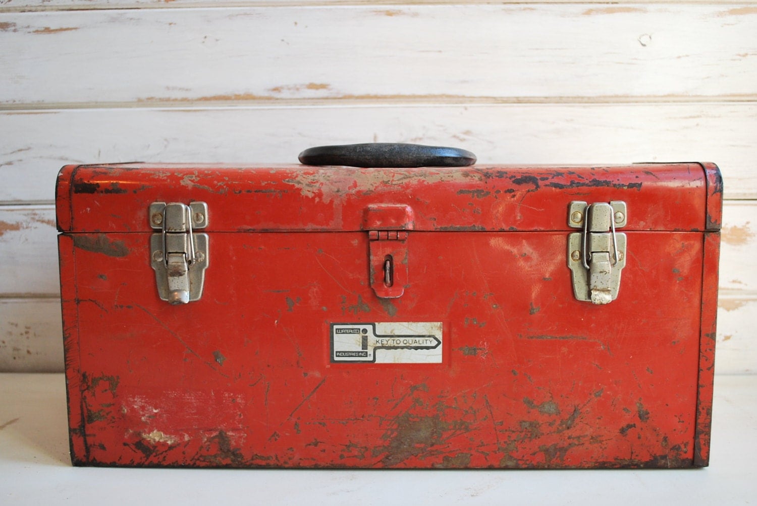 Vintage Red Toolbox Waterloo Industries Metal Toolbox Red