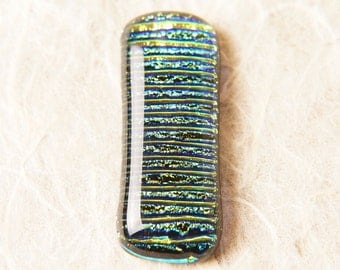 Handmade Dichroic Fused Glass Focal Cab Bead Pendant Necklace