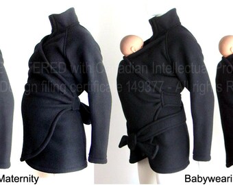 Maternity, Maternity Coat, Babywearing Coat, SLIM FIT, Baby Wearing Coat, Elegant, Sling Coat, Carry Coat, Ergo. Wrap. Sling Coat Jacket.