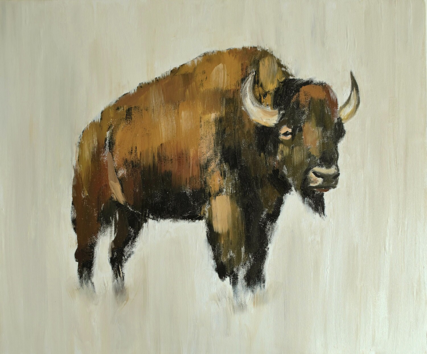 AMERICAN BISON Original oil painting 24x20inch by dimdi on Etsy