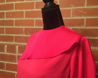 Vintage pink blouse asymmetrical collar