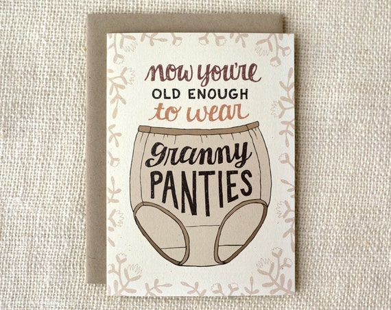 Birthday Card Granny Panties 