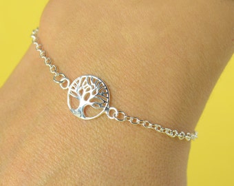Tree of life Sterling silver bracelet, Tree bracelet, friendship bracelet,delicate bracelet, Life bracelet, Karma bracelet