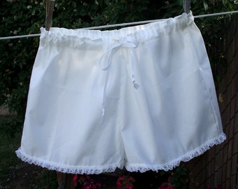 Womens Short Pantaloons XS - XLg Cotton Lace Trim Custom Made