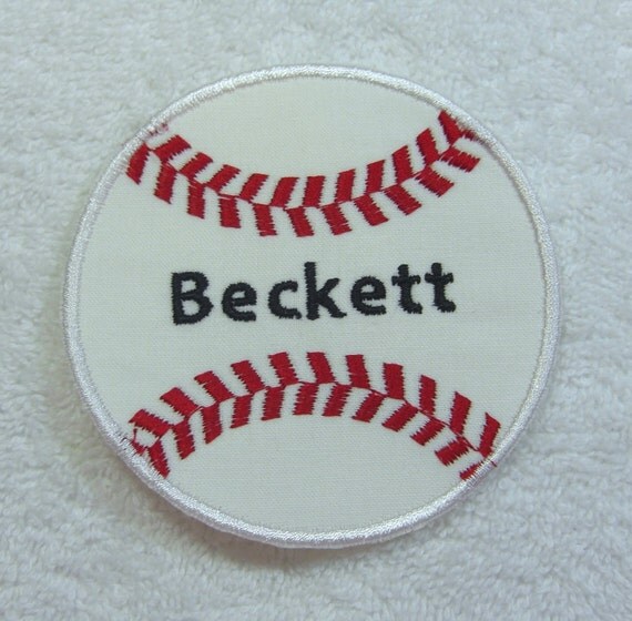 Personalized Baseball or Softball Patch Fabric Embroidered