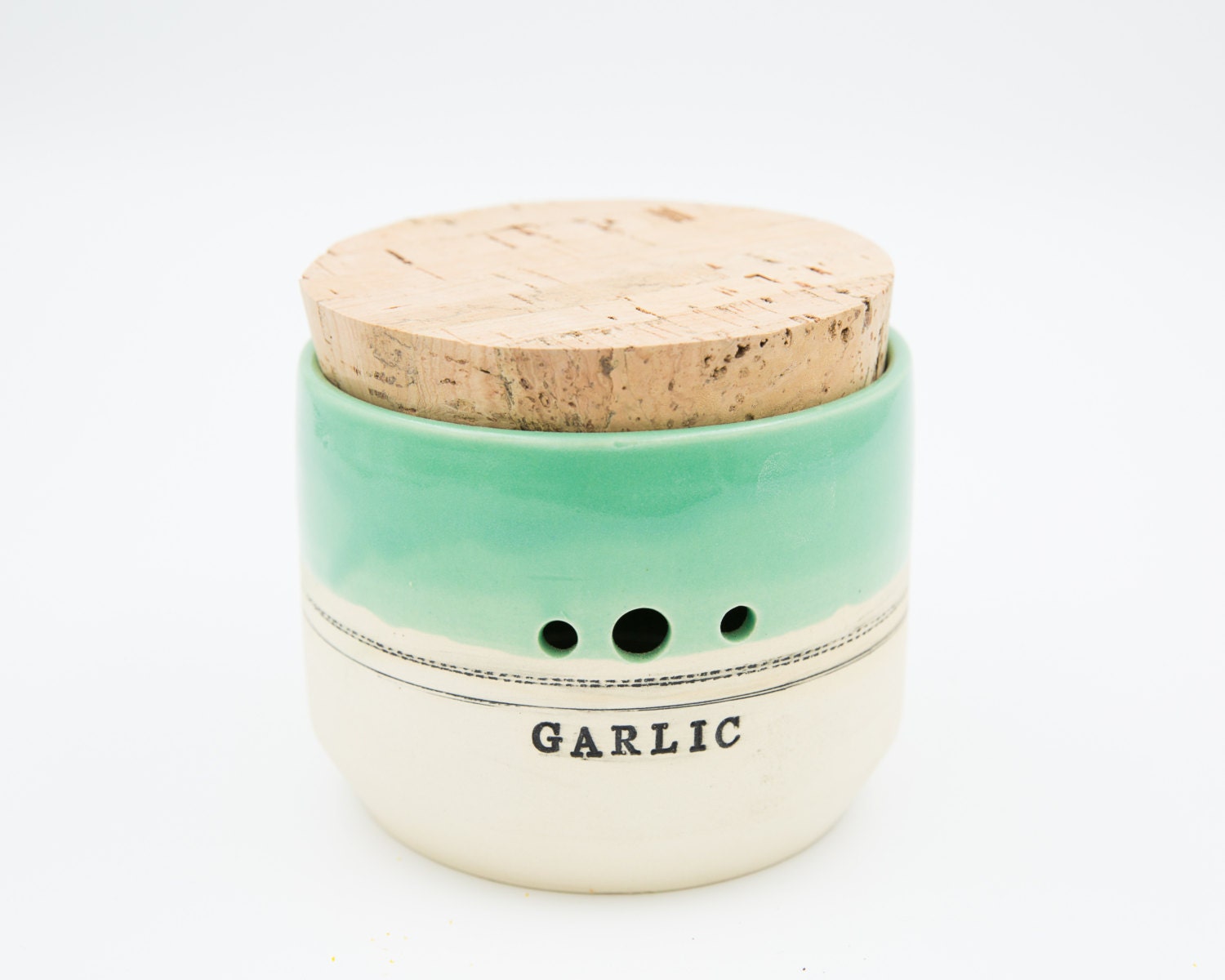 Garlic keeper jar Handmade garlic jar kitchen canister