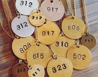 Personalized Area Code Necklace
