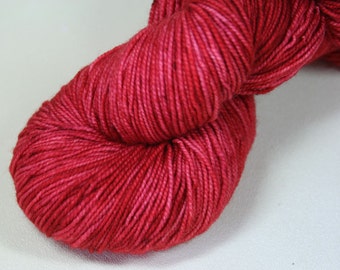 Scathach - Nixie merino nylon hand dyed sock yarn red kelpiefibers