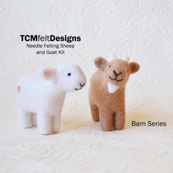 Needle Felting Kit Sheep and Goat Barn Series by TCMfeltDesigns