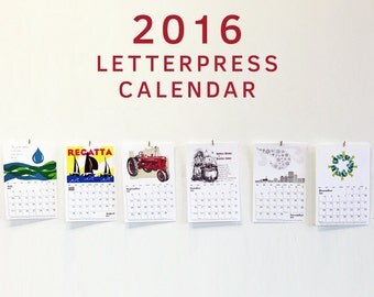 letterpress calendar 2016