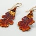 Iridescent Copper Oak Leaf Earrings, Real Leaf Earrings