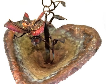 Copper Hanging Bird Bath or Feeder