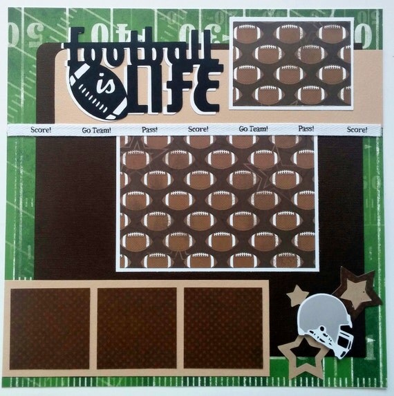 Football premade scrapbook layout 12x12 Scrapbooking layout