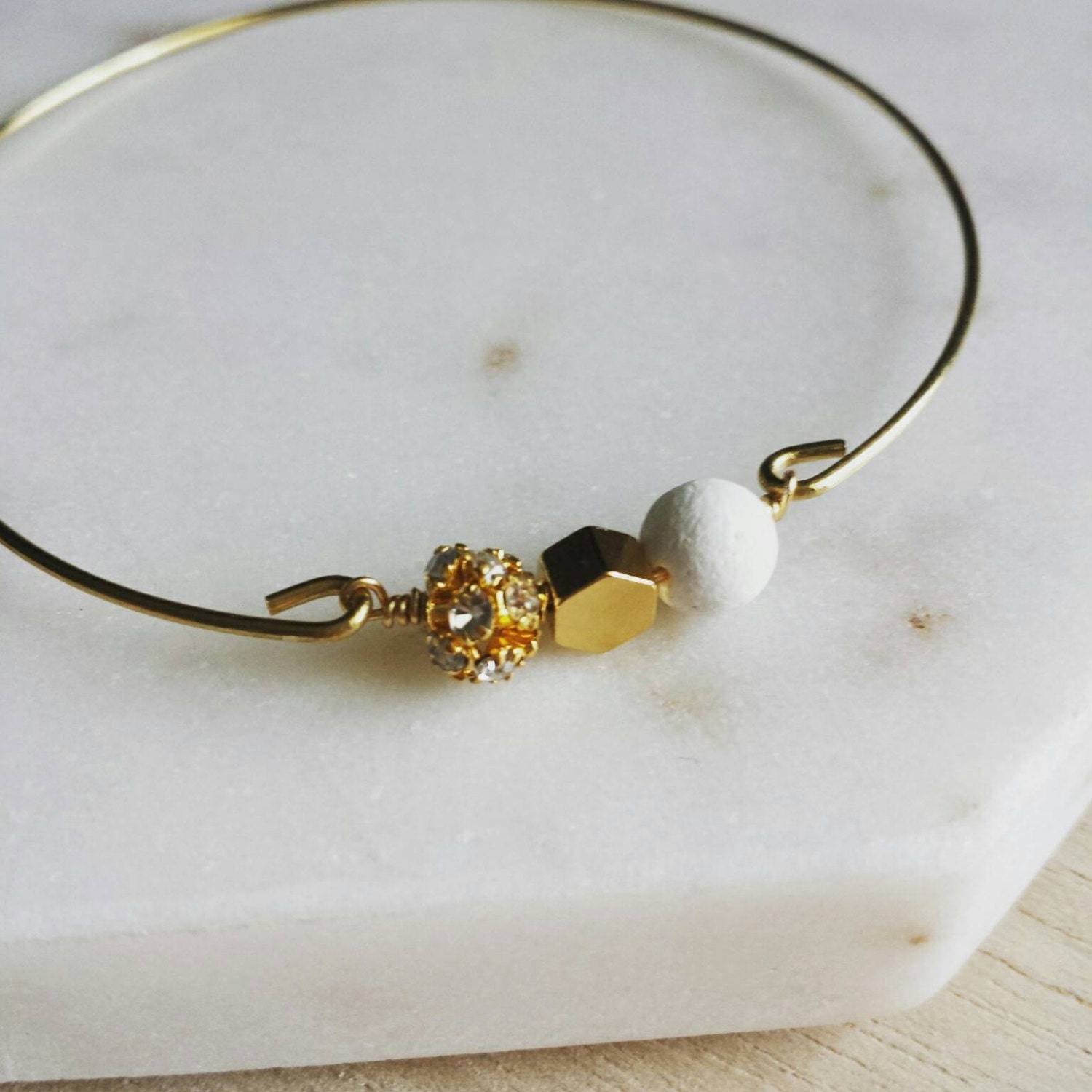 Lava rock bangle essential oil bracelet delicate modern