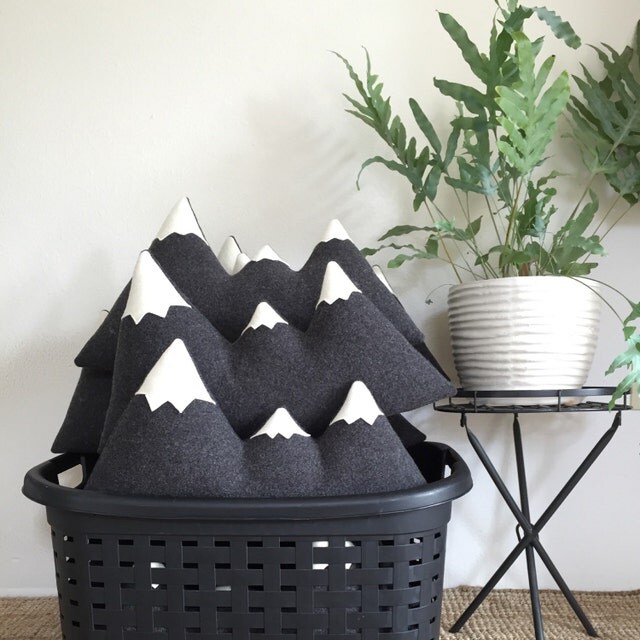 sculptural woolen pillows by ThreeBadSeeds on Etsy