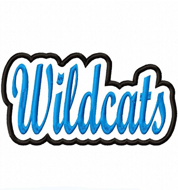 Wildcats Script with Background Embroidery Machine Applique