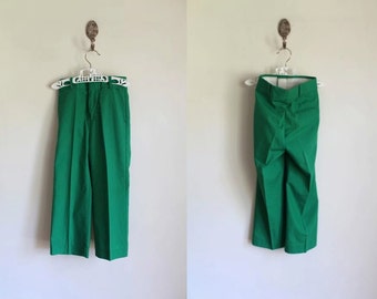 vintage 1970s toddler's pants - KELLY GREEN slacks / 5T