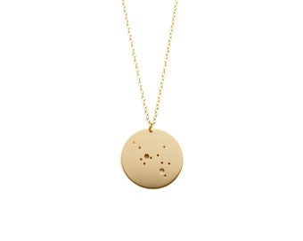 Sagittarius 14kt Gold Dipped 1.25" Zodiac Constellation Necklace