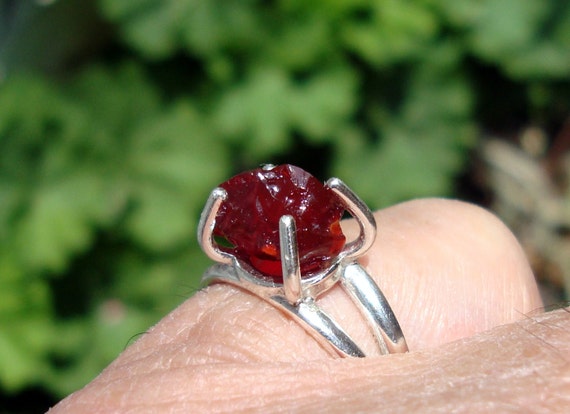 cherry opal ring raw jewelry