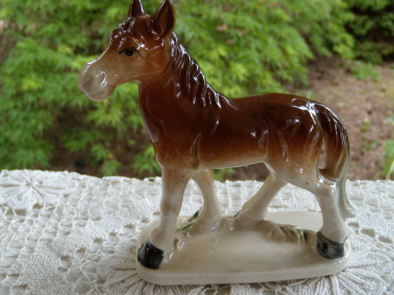 Vintage Ceramic Horse Figurine Made in Japan