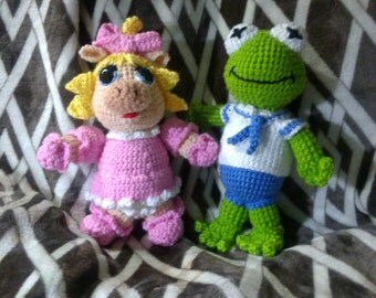 Crochet Muppet Babies Kermit Miss Piggy