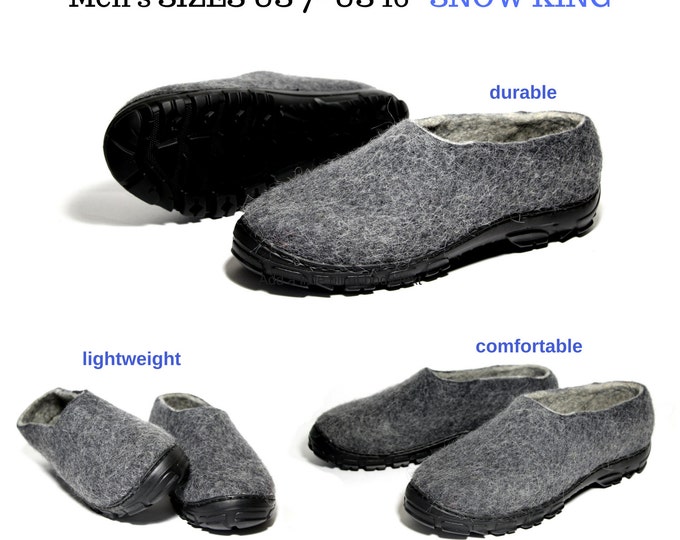 Boiled Wool Shoes, Mens Felted Slippers, House Shoes For Men, Felt Slippers, Sheep Wool Slippers, Mens Clogs, House Boots Slippers, Outdoor