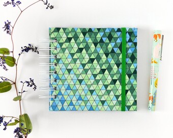 Fabric hardcover photo album, scrapbook album, Instagram brag book // COOL TRIANGLES